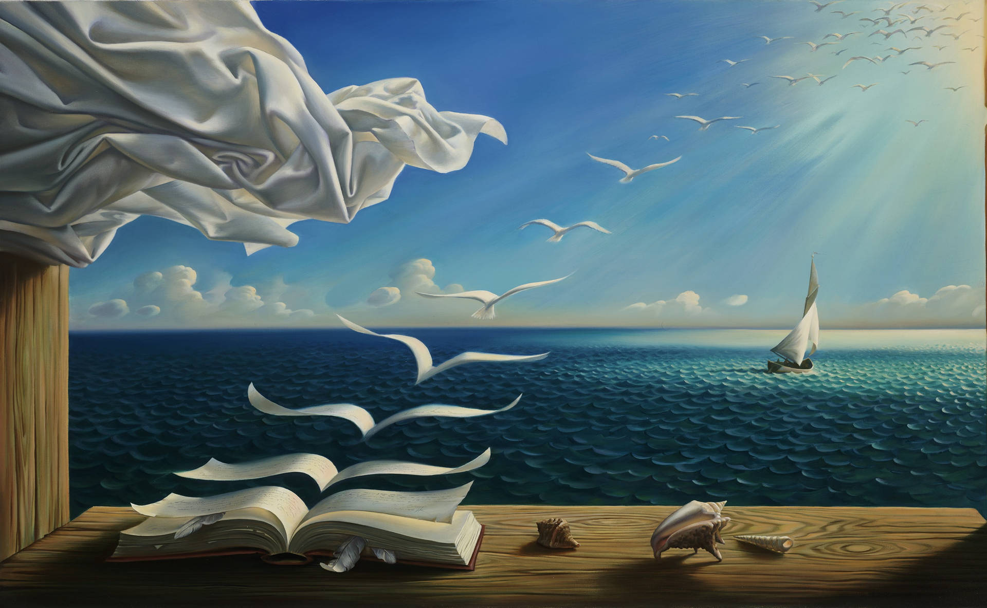 White Dove Fantasy Art Background