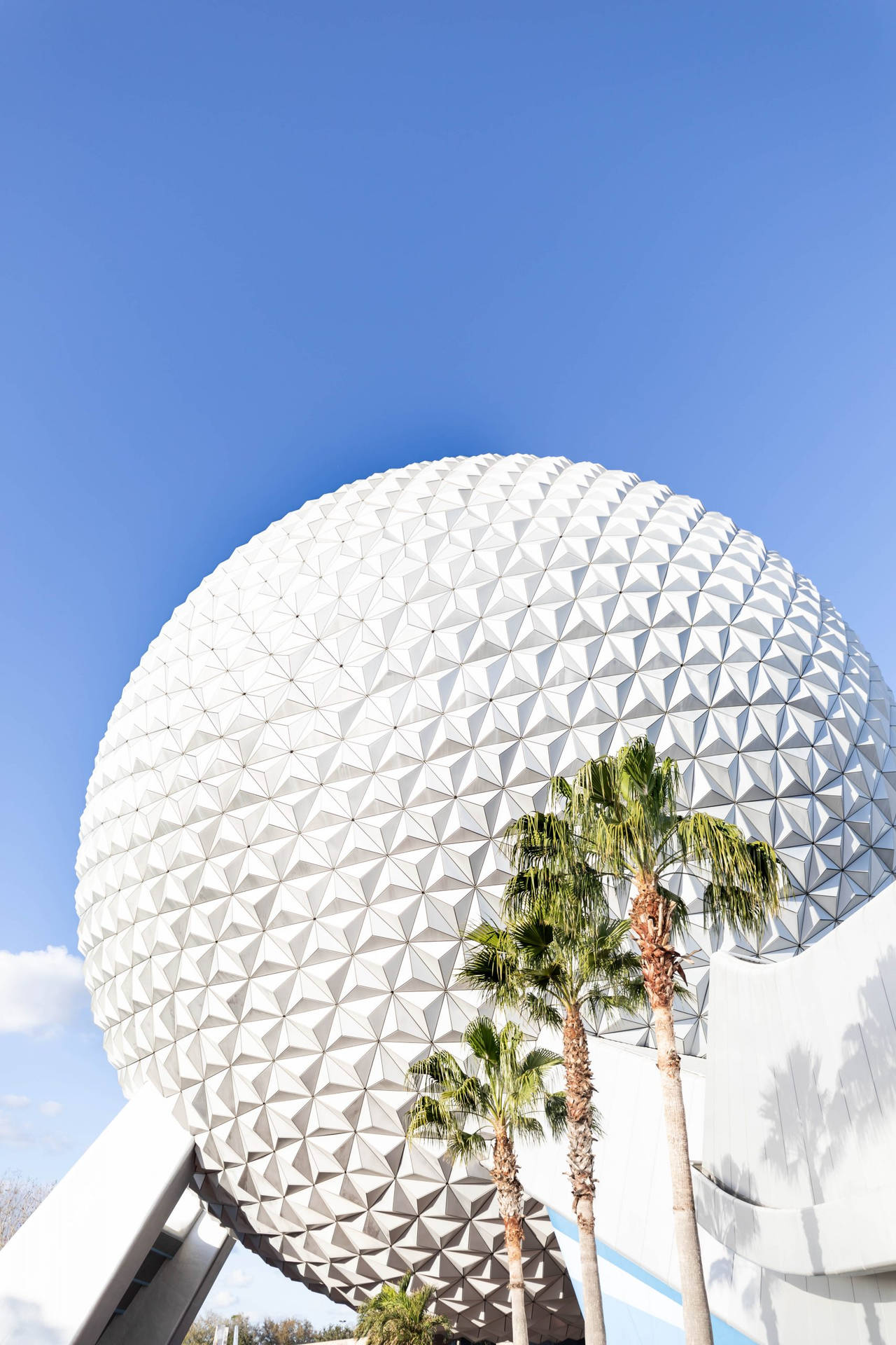 White Epcot Globe Background