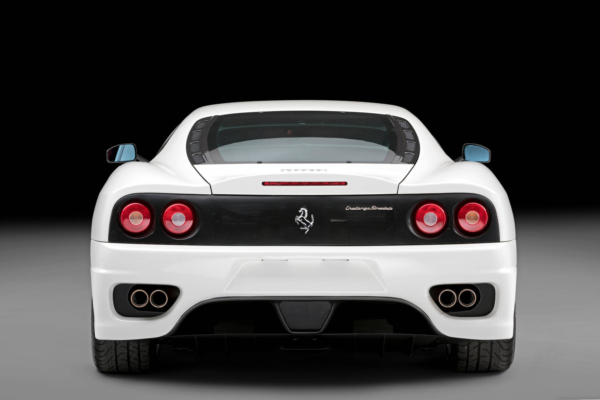 White Ferrari Gorgeous Rear Background