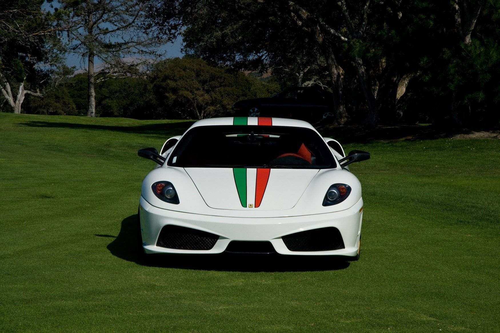 White Ferrari Italian Flag Background