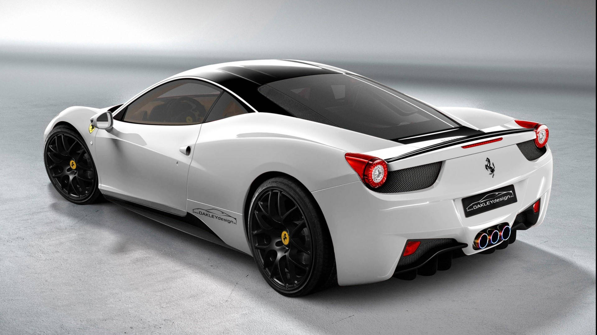 White Ferrari Rear Background