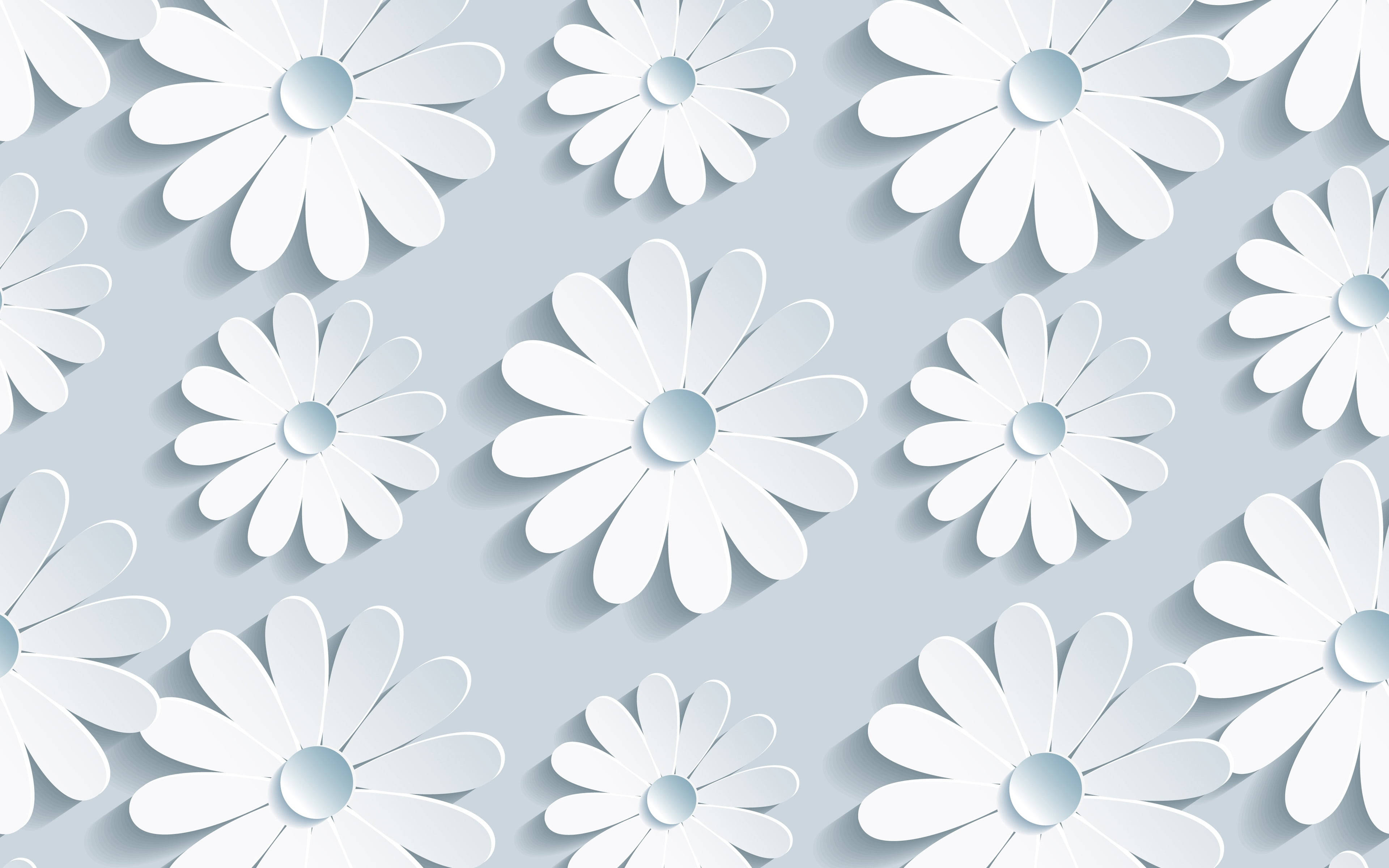 White Flowers 3d Android Phone Background