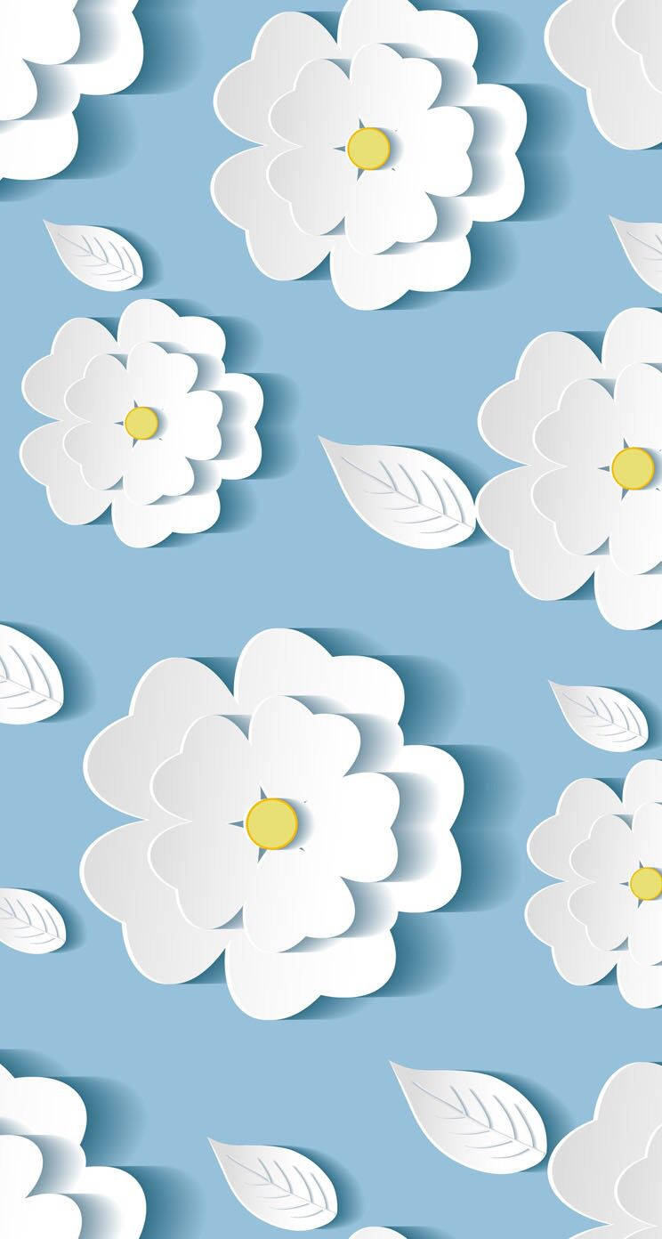 White Flowers Cut-out Background