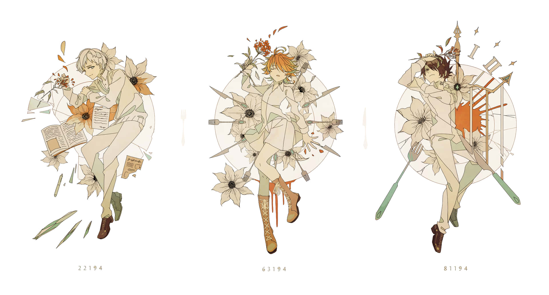 White Flowers Emma Norman And Ray The Promised Neverland