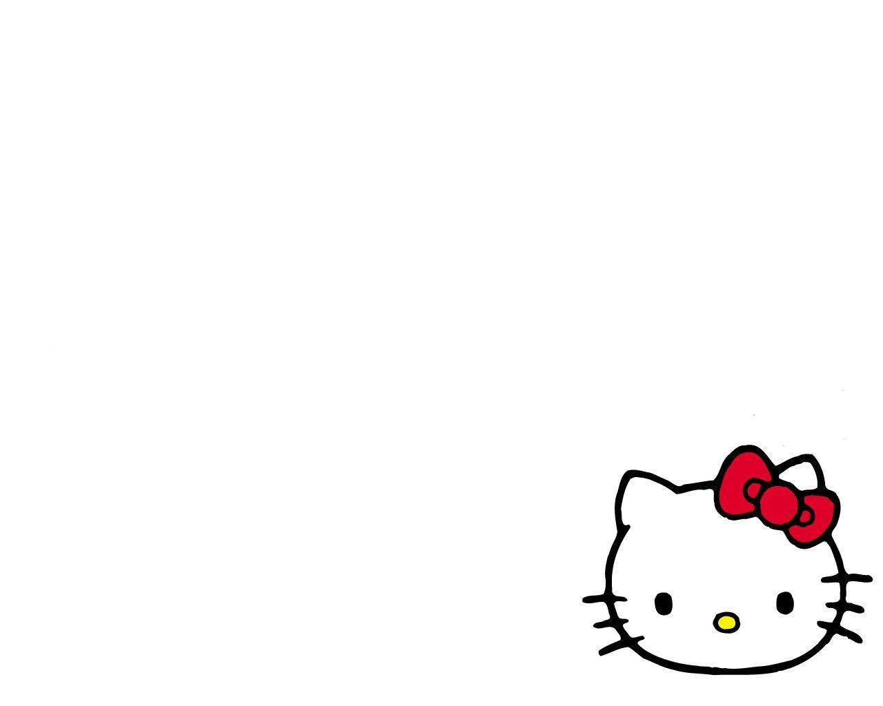 White Full Screen Hello Kitty Background