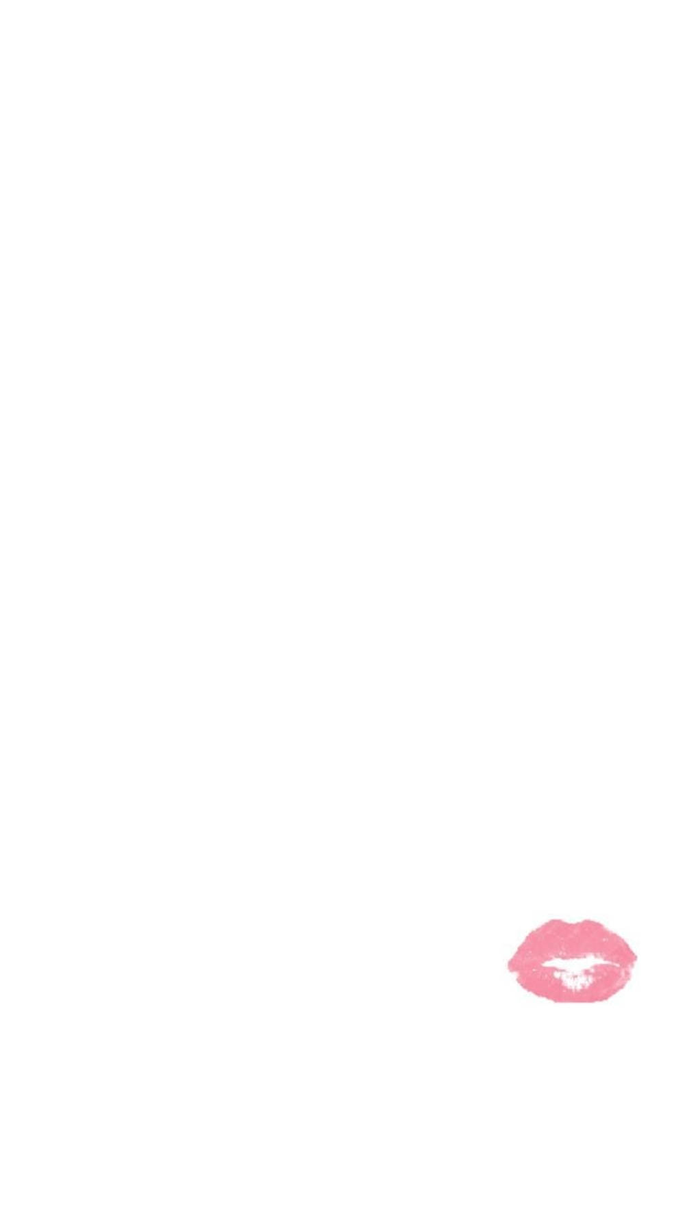 White Full Screen Pink Kiss Mark Background