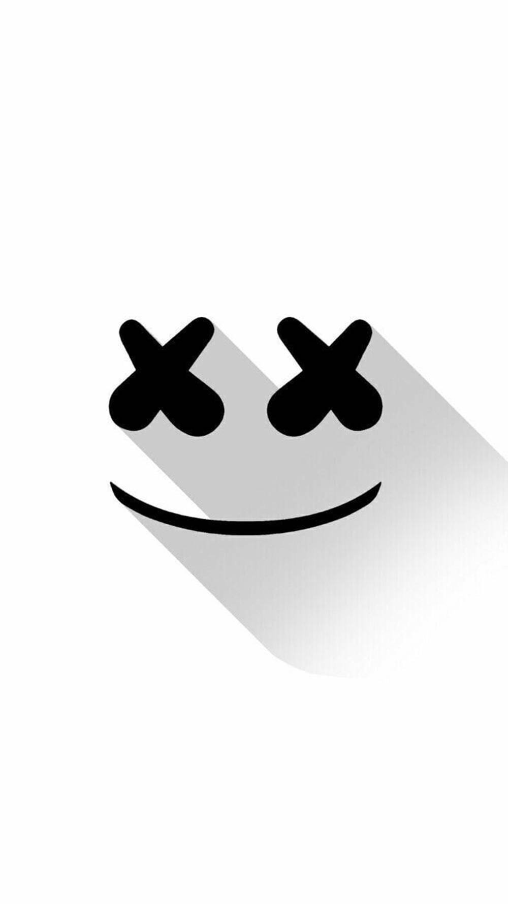 White Full Screen Smiley With X Eyes Background