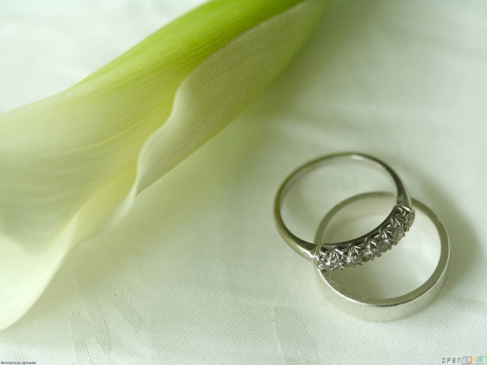 White Gold Wedding Rings Background