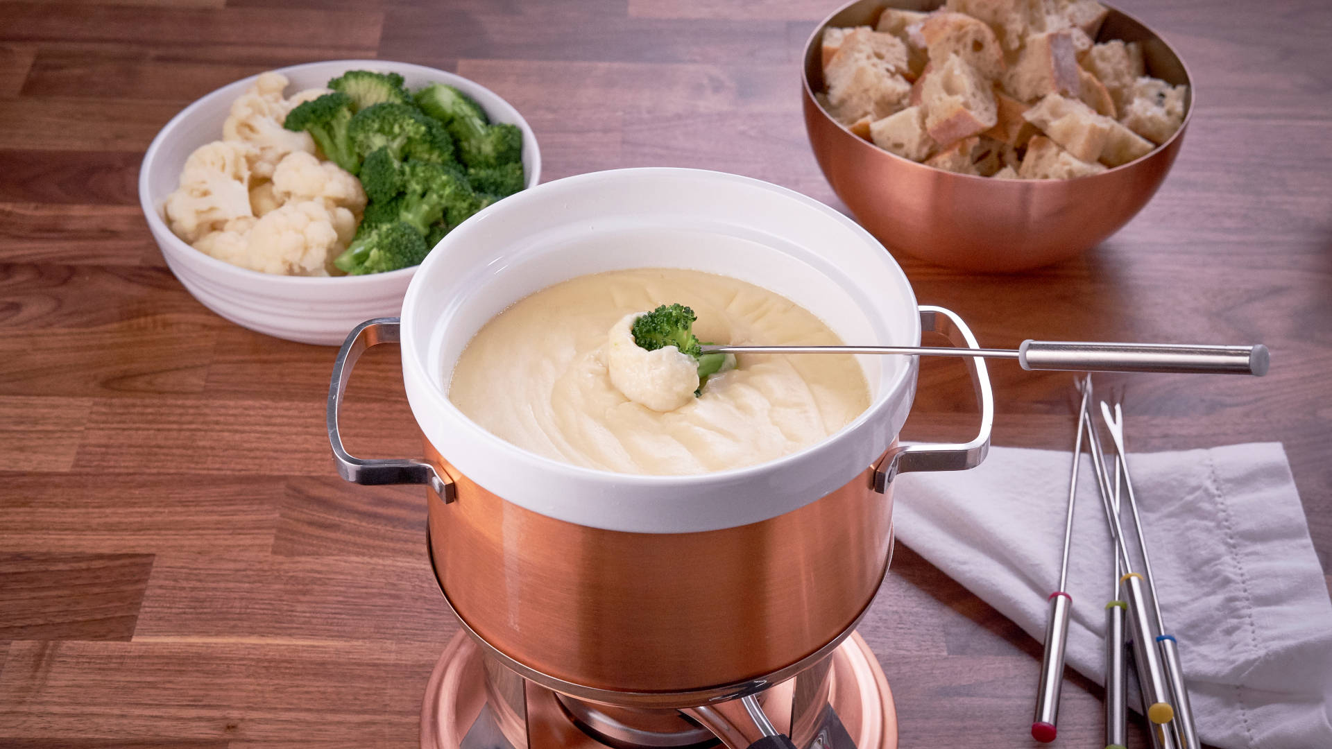 White Green Broccoli Fondue