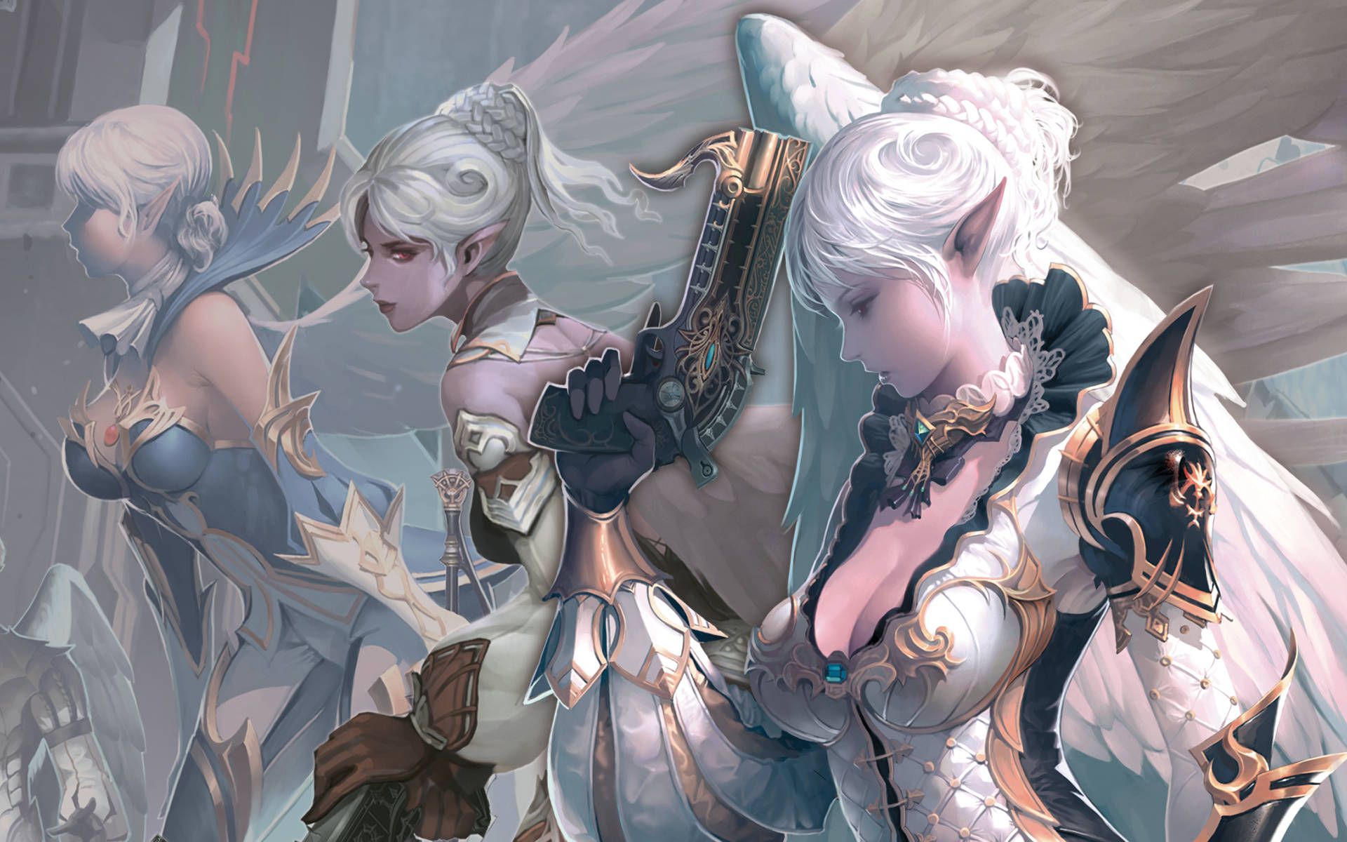 White Hair Lineage Background