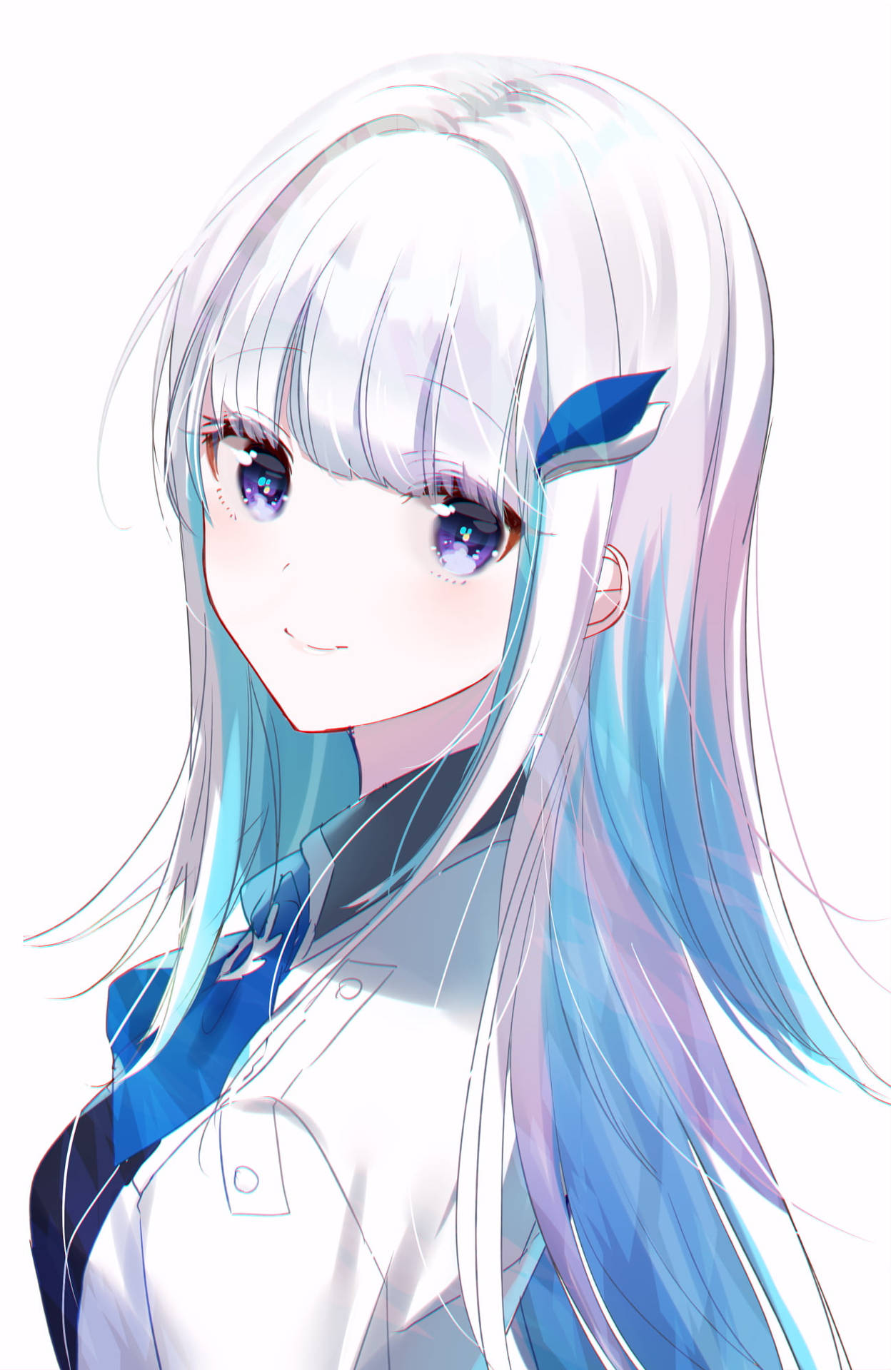 White-haired Girl Anime Art Background