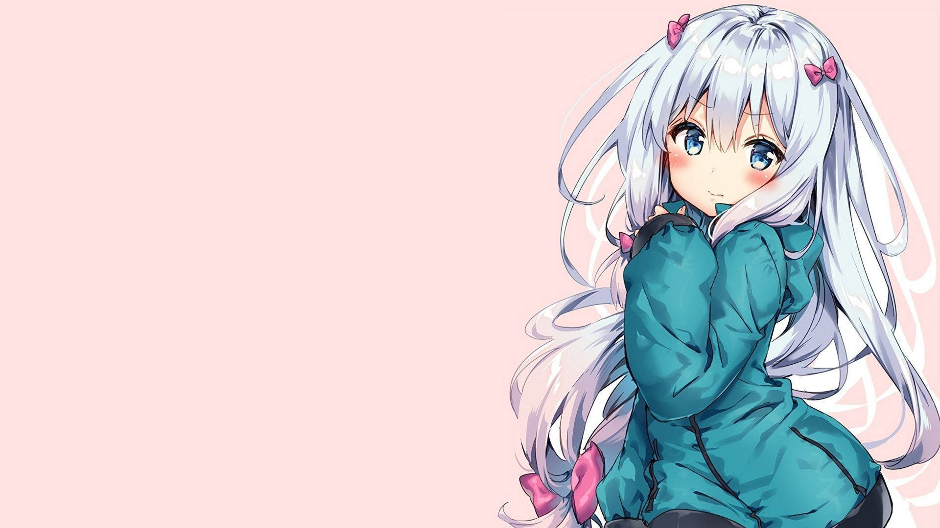 White-haired Kawaii Cute Girly Background