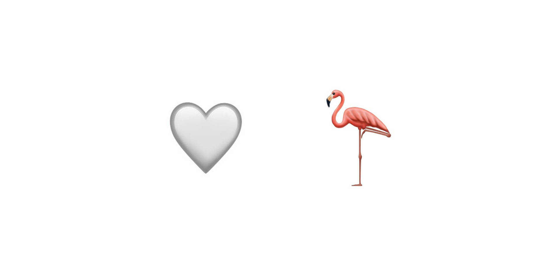 White Heart And Pink Flamingo