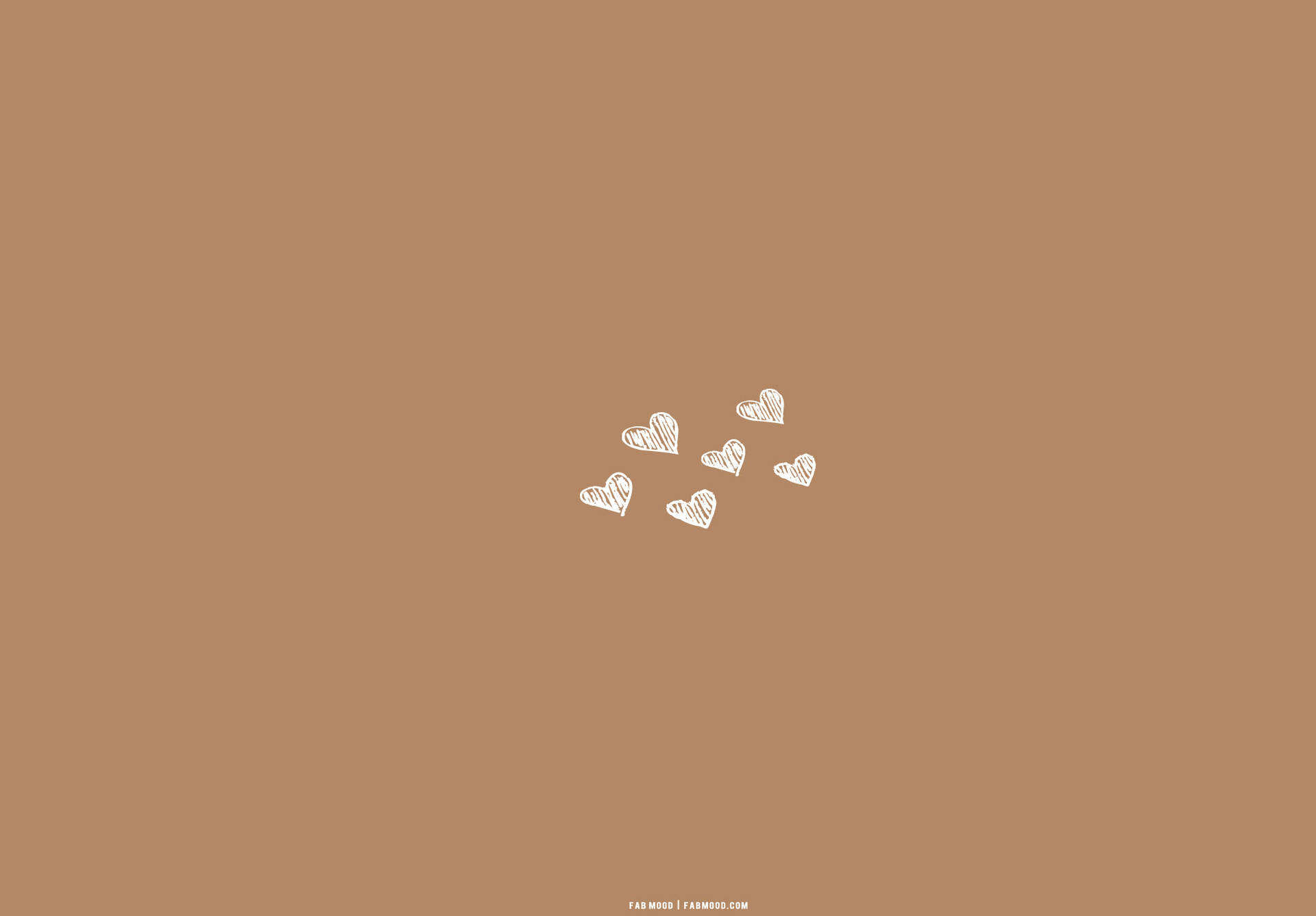 White Hearts On Beige Brown Aesthetic