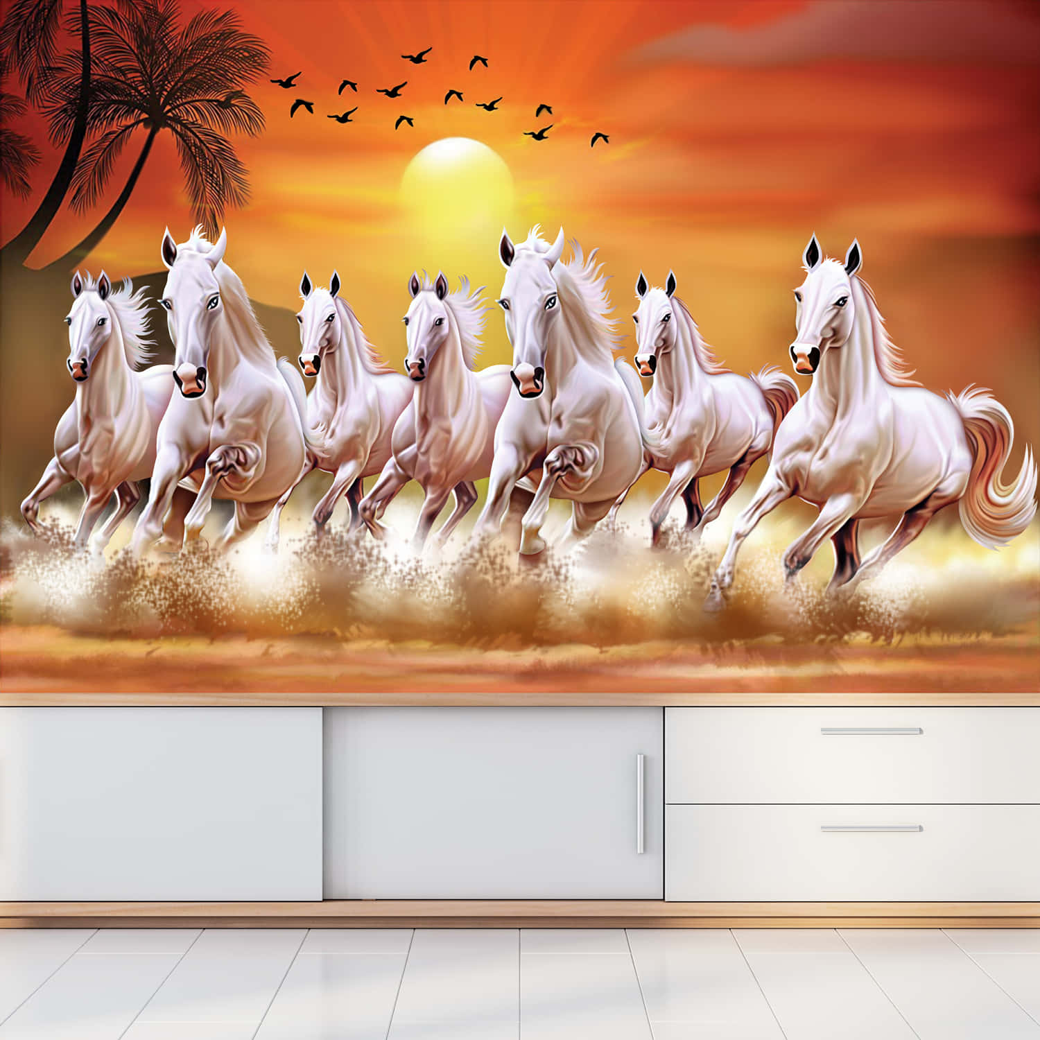 White Horse On The Run Background