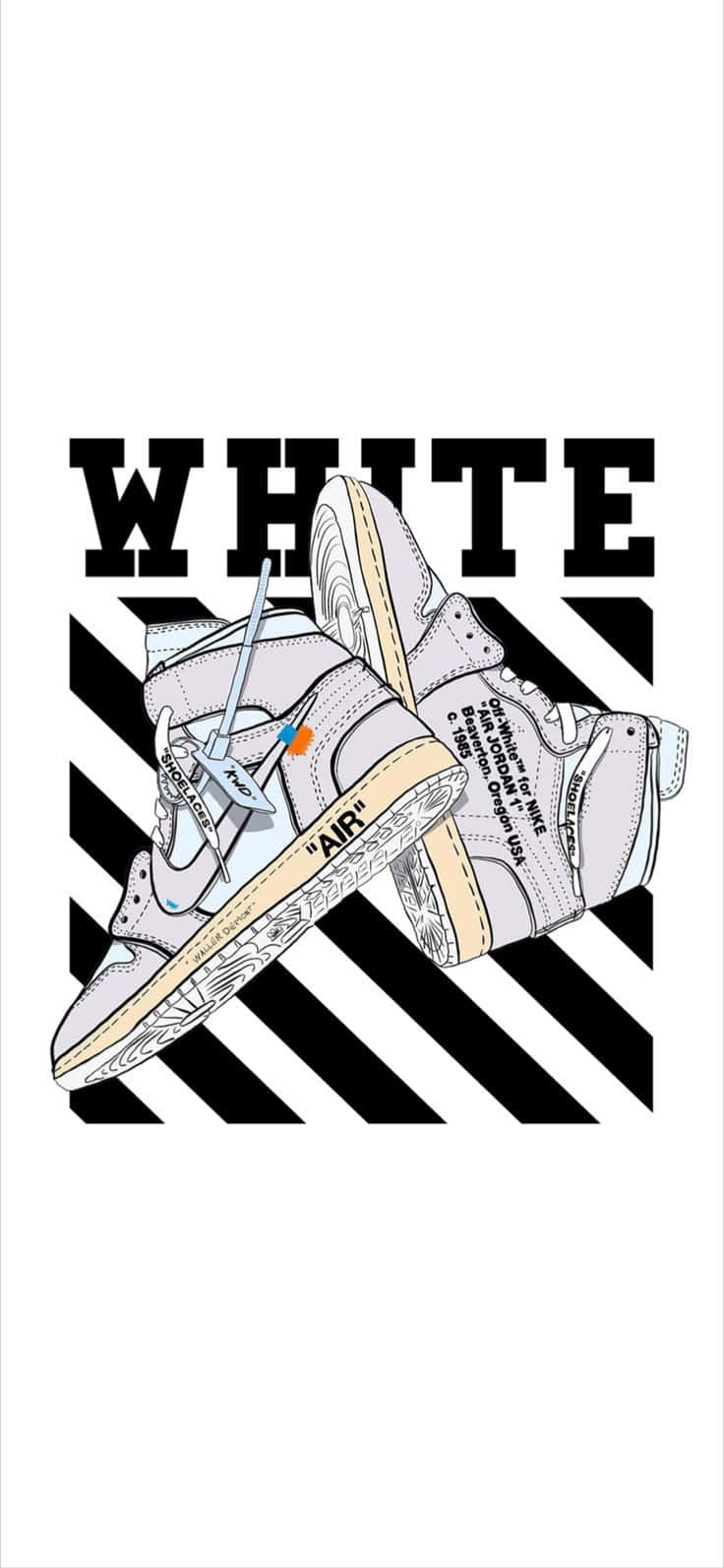 White Hot Electric Style! Breaking Boundaries With The Off White Jordan 1 Sneaker. Background