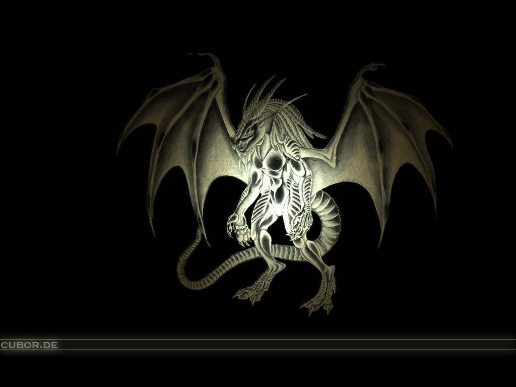 White Hybrid Dragon Background