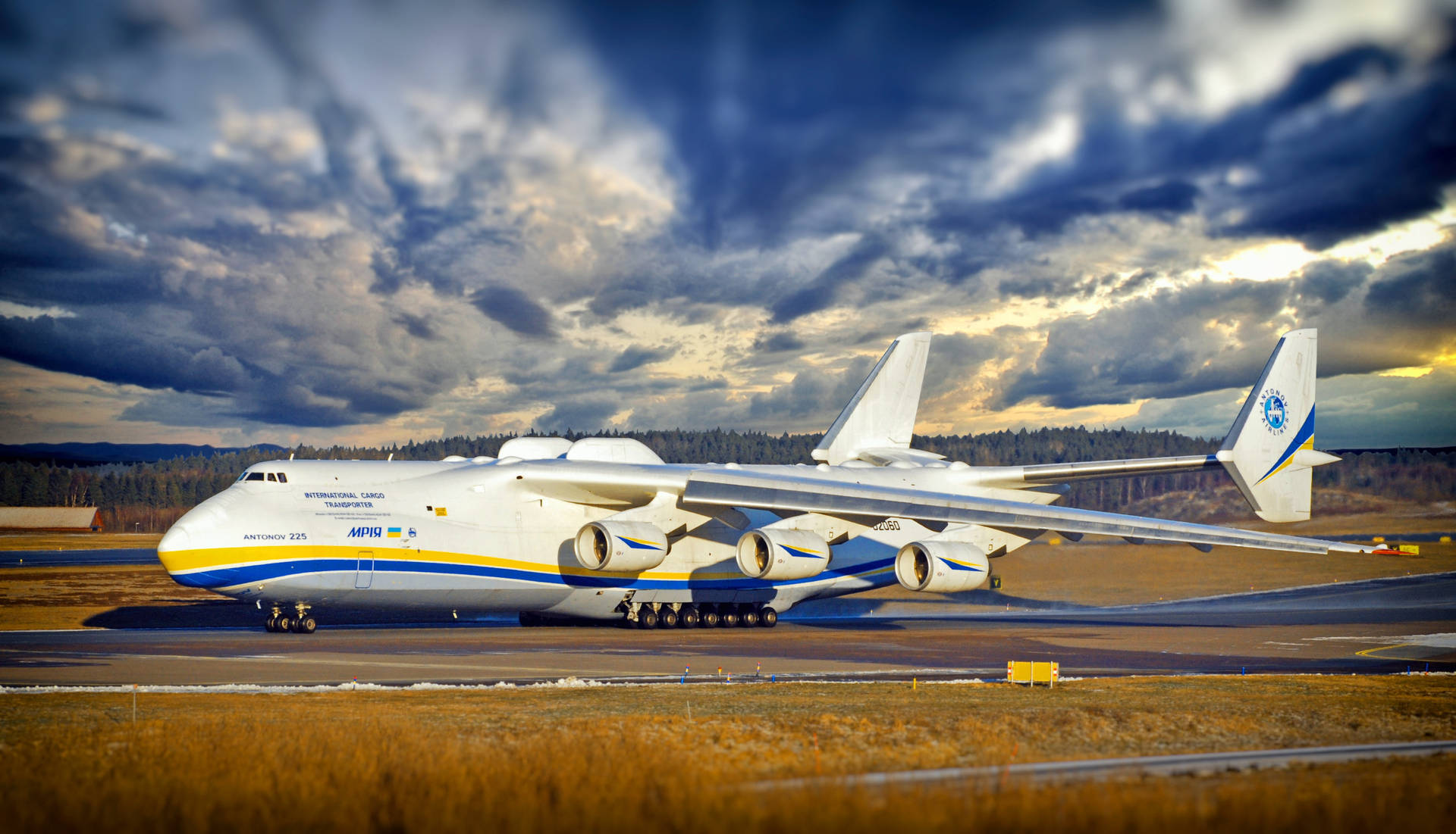 White International Cargo Transporter Airplane 4k Background