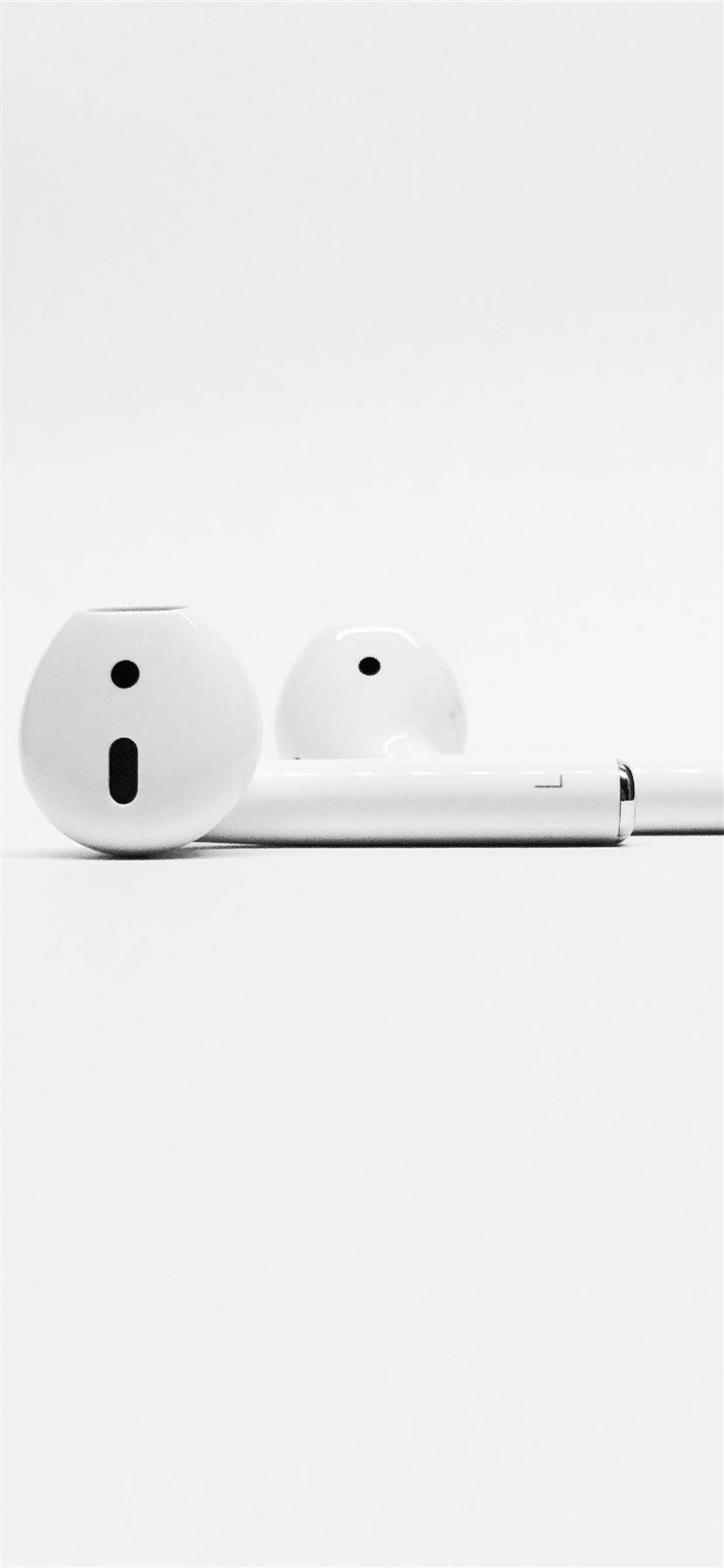 White Iphone Airpods Background