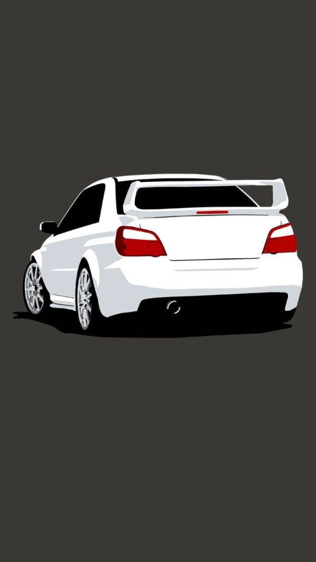 White Jdm Car Vector Art Background