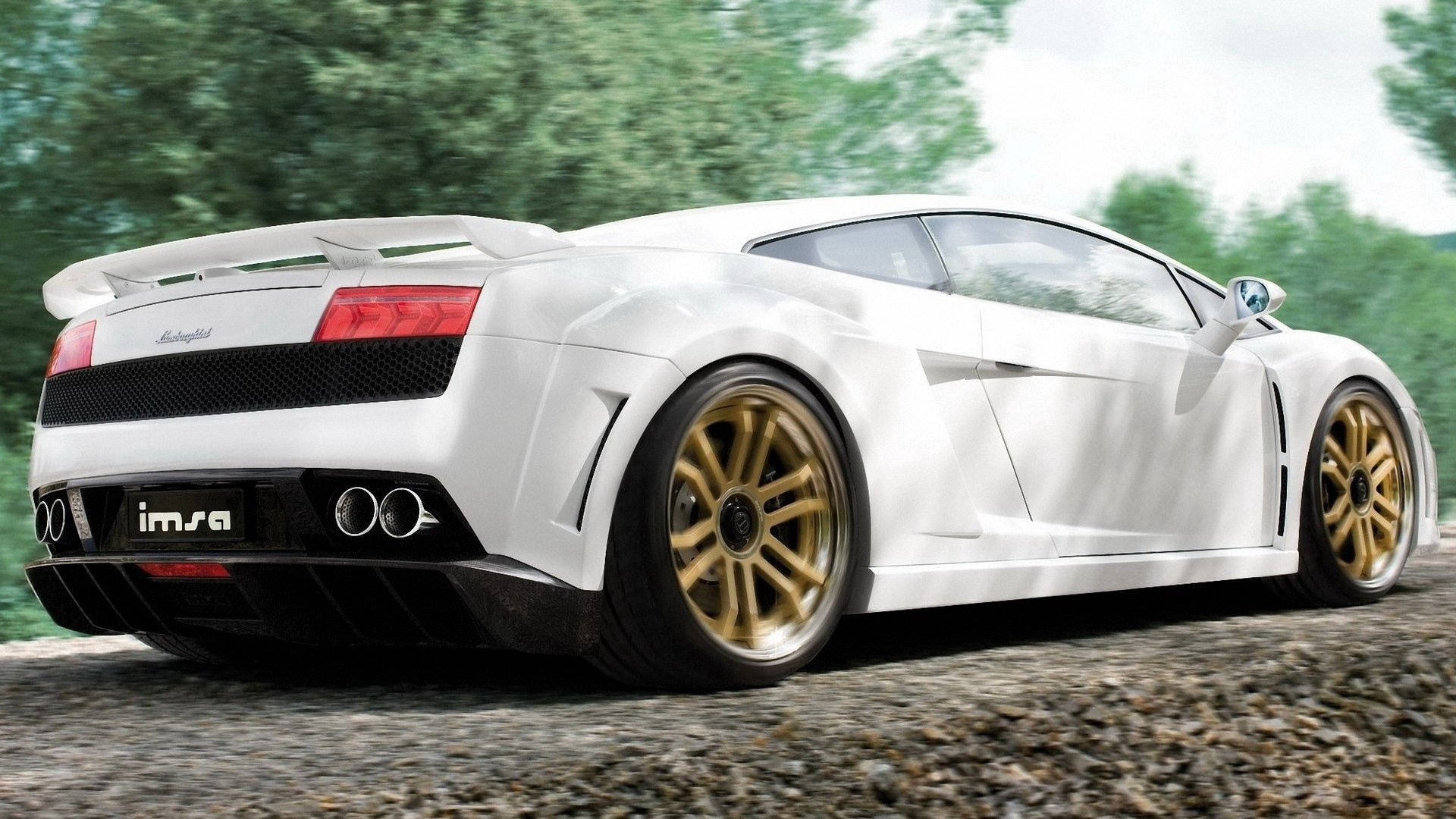 White Lamborghini Car Background