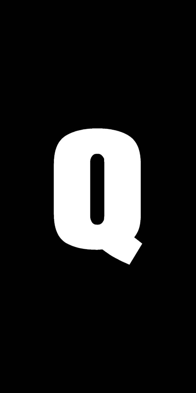 White Letter Q Name Black Background