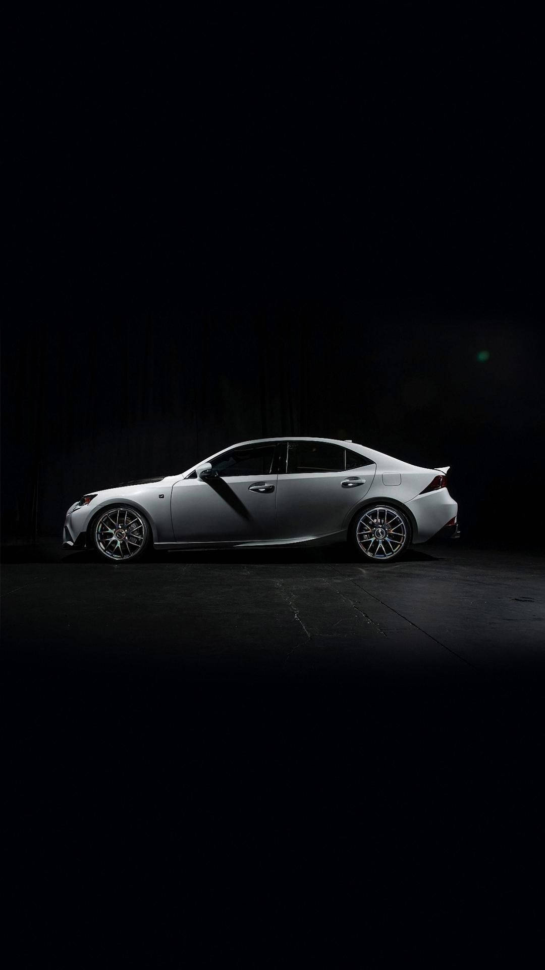 White Lexus Coupe Side Iphone Background
