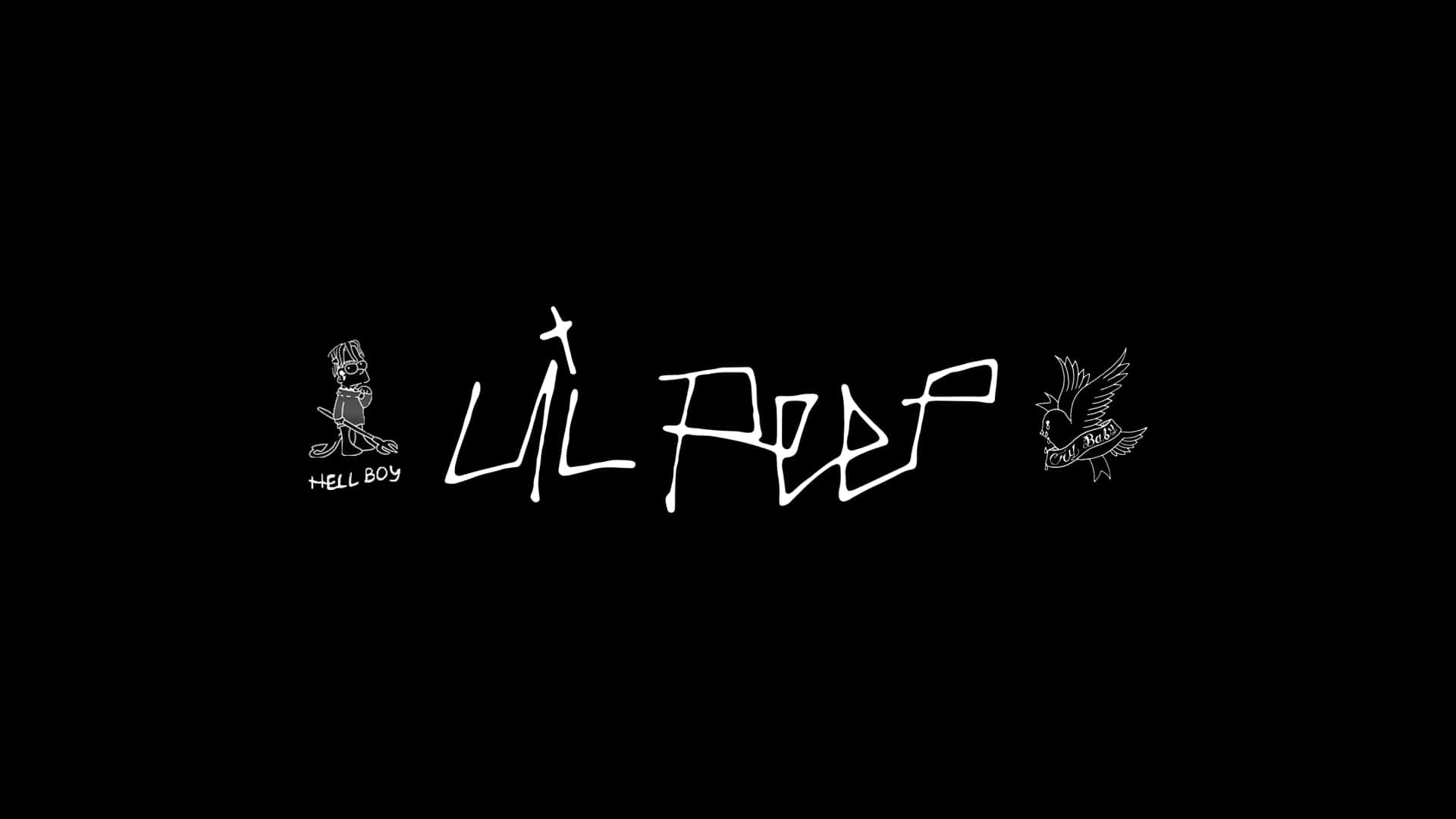 White Lil Peep Logo On Black Background