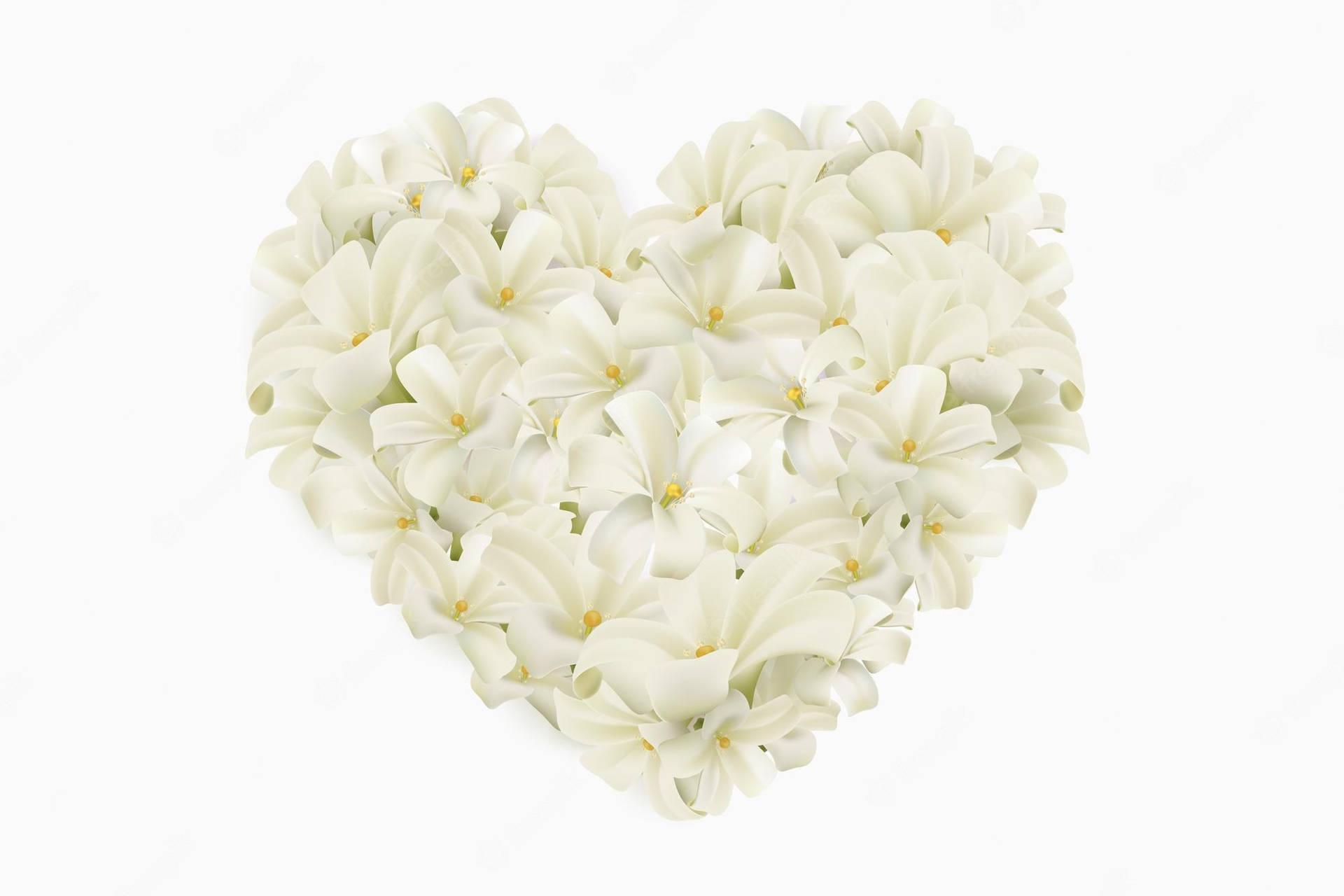 White Lilies Flower Heart Background