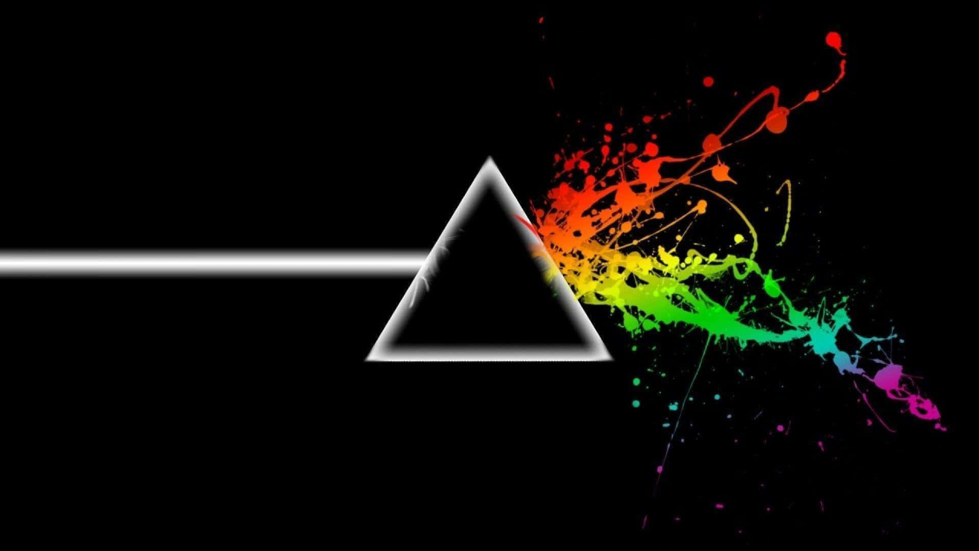 White Line And Colors From A Lateral Of A Triangle Background