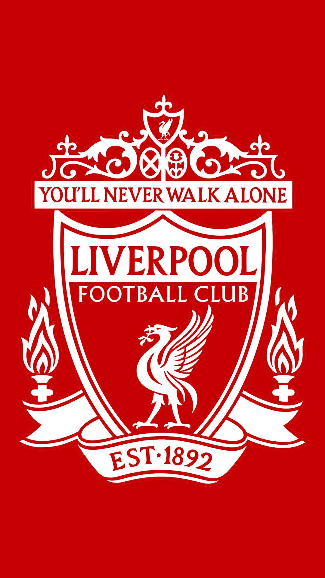 White Liverpool Logo In Red Background