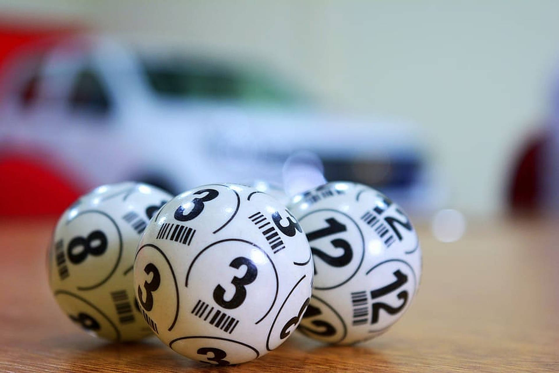 White Lottery Balls Shallow Focus