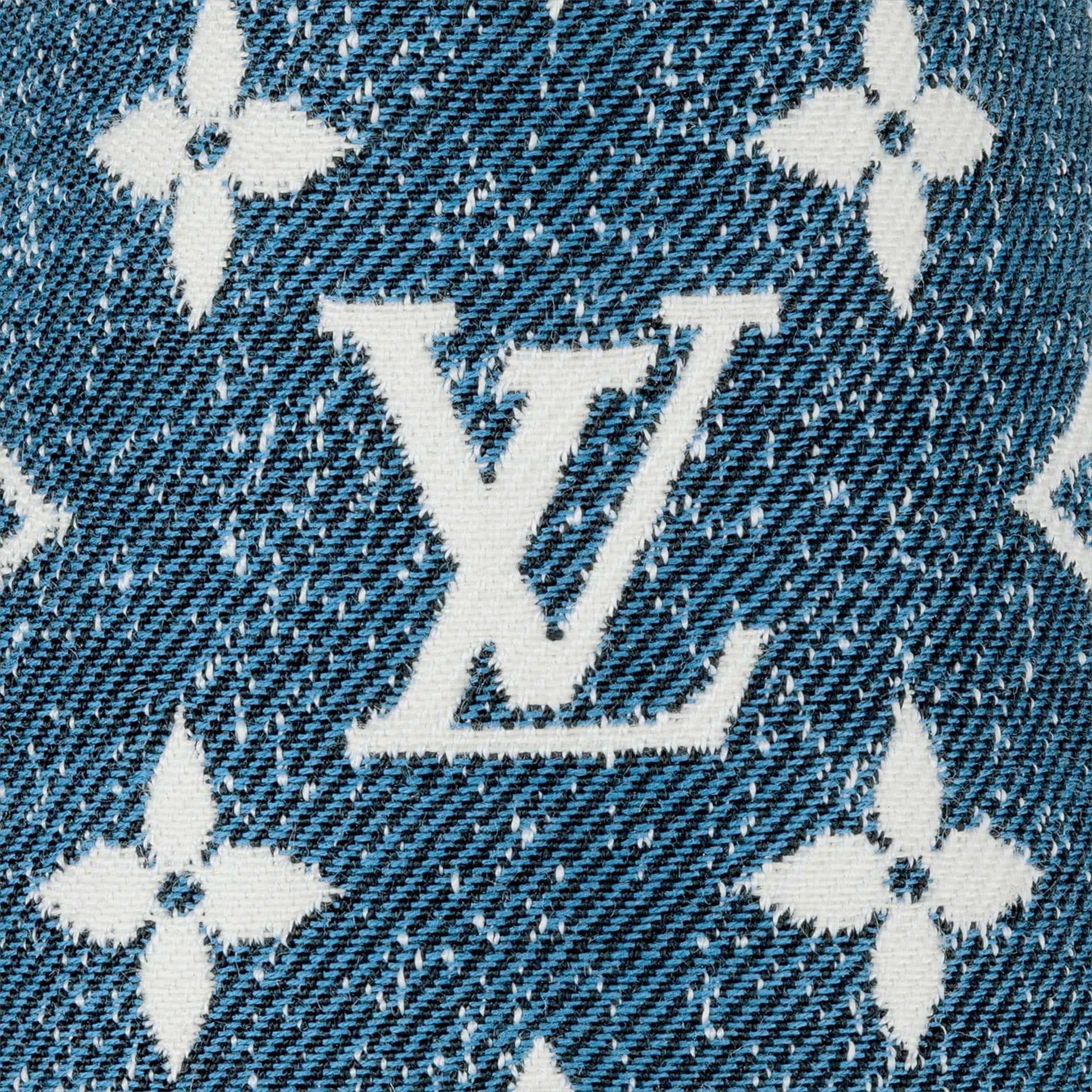 White Louis Vuitton Blue Denim Background