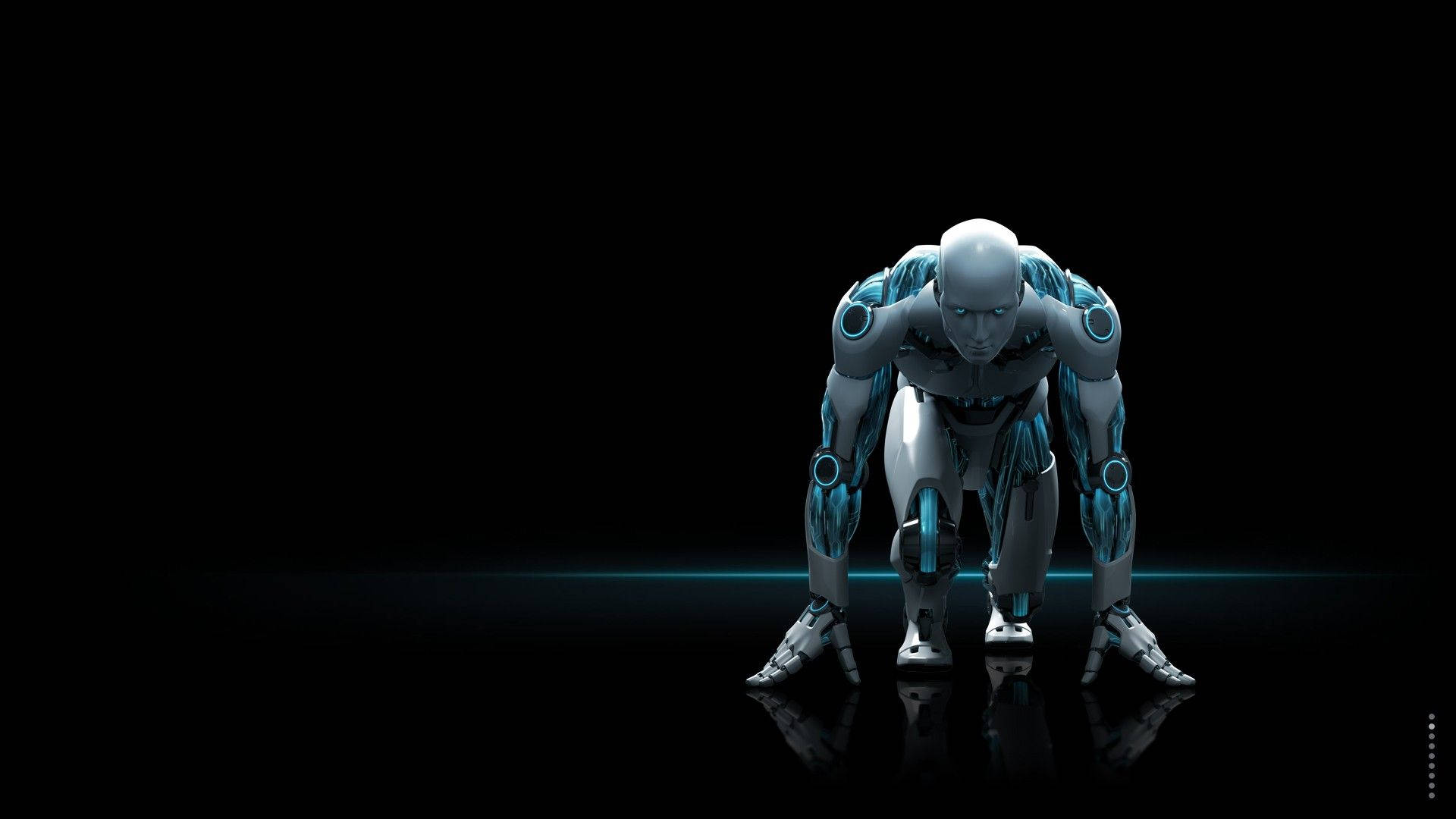 White Male Robot Background