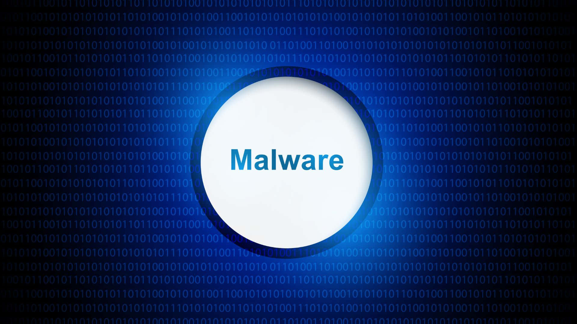 White Malware Button With A Blue Glow Background