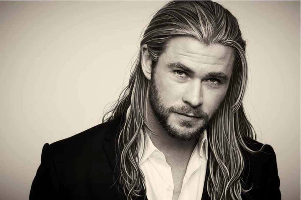 White Man Talented Actor Chris Hemsworth Background