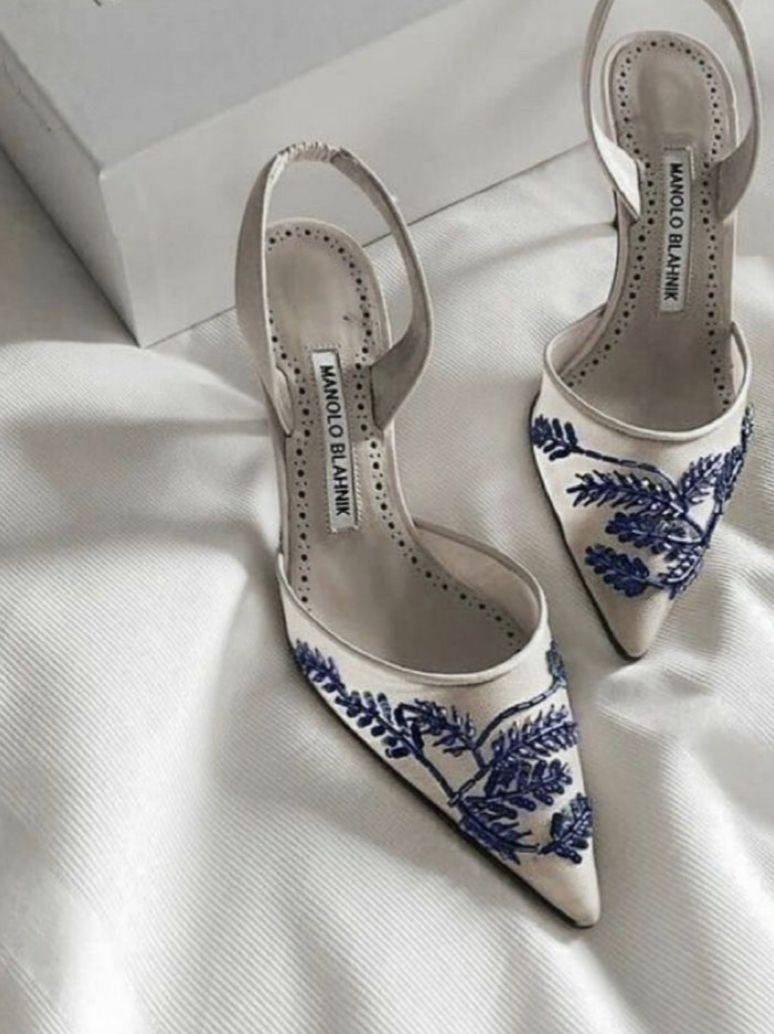 White Manolo Blahnik Pumps