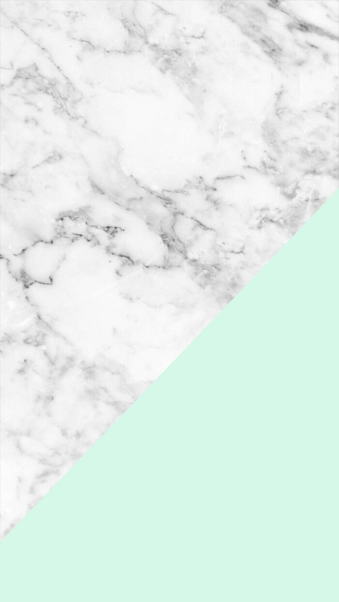 White Marble And Mint Green Background