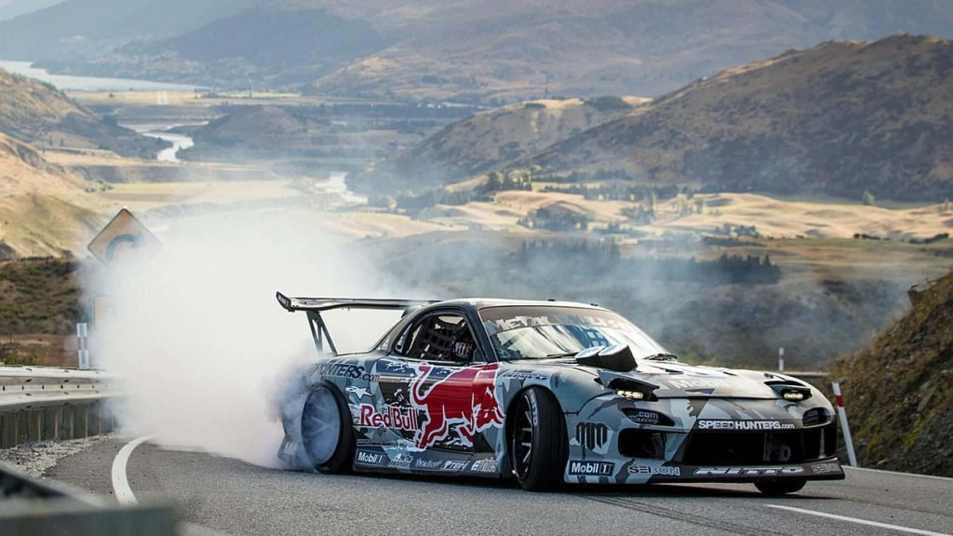 White Mazda Rx7 Fc Classic Code Side Drift Background