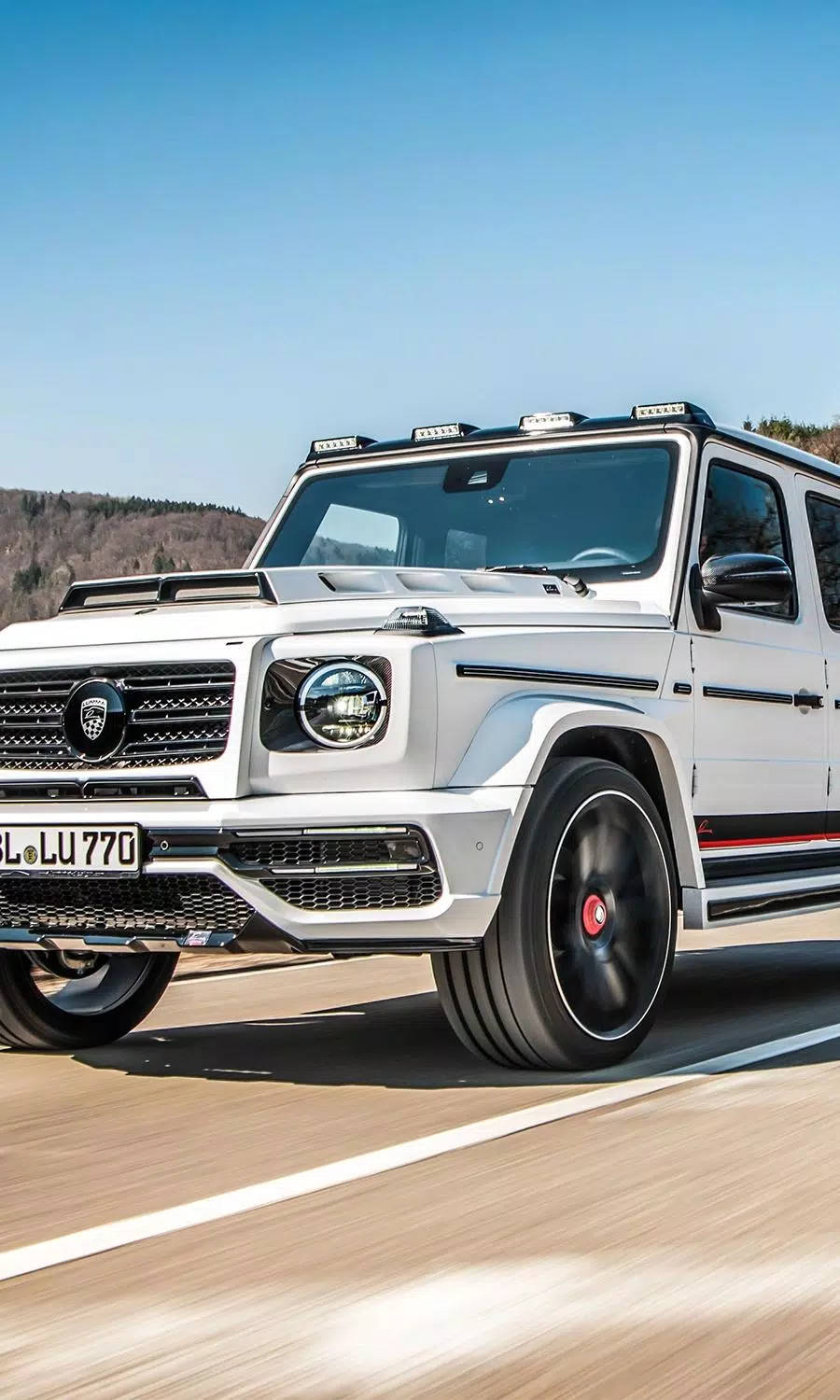 White Mercedes Benz Car G-class Background