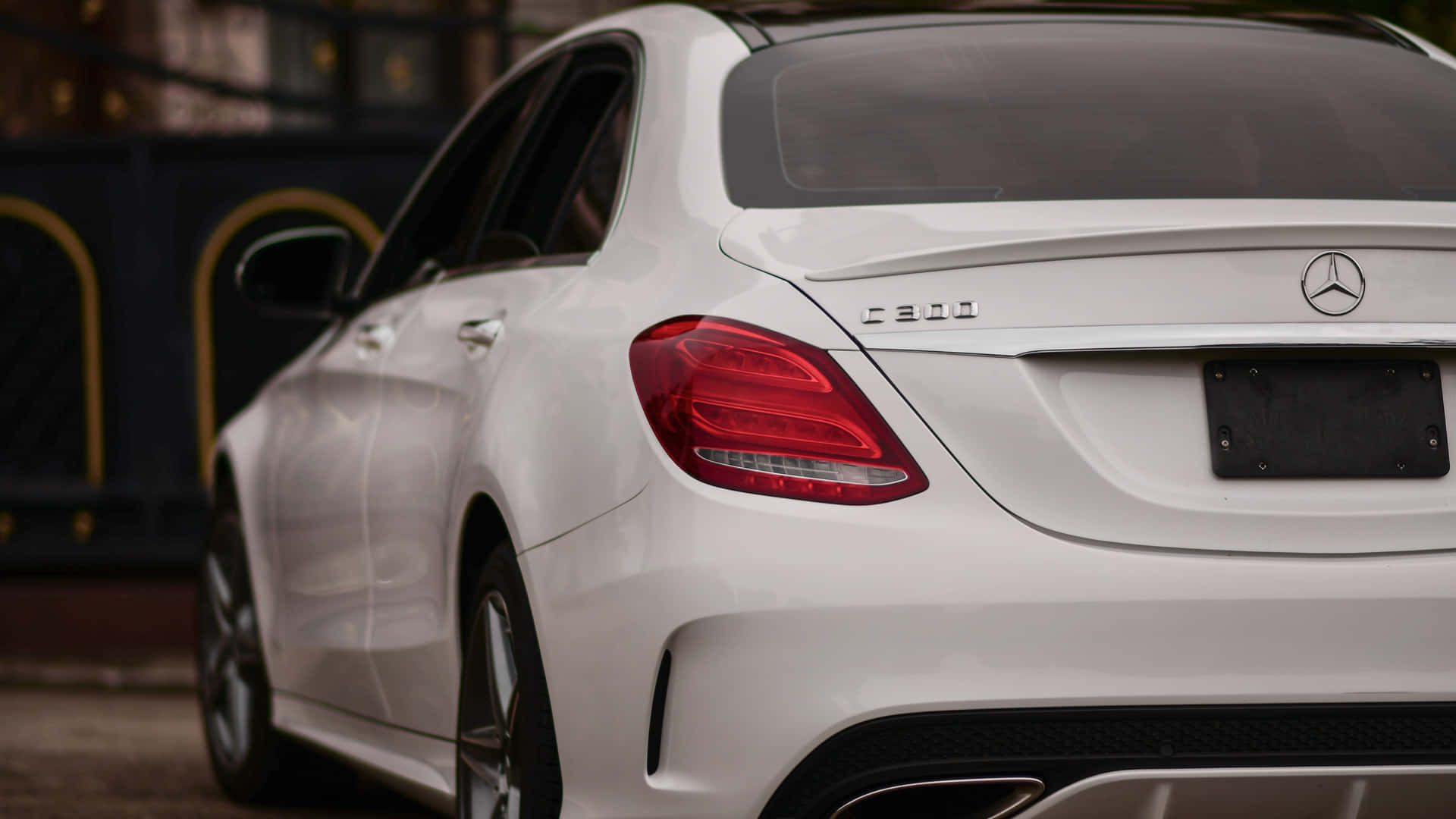 White Mercedes C-class 4k Background