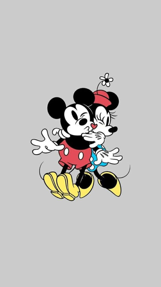 White Mickey Mouse Blowing A Kiss Background