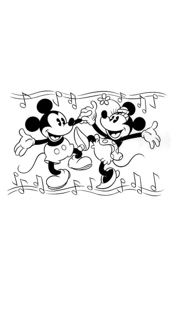 White Mickey Mouse Dancing To The Rythm Background