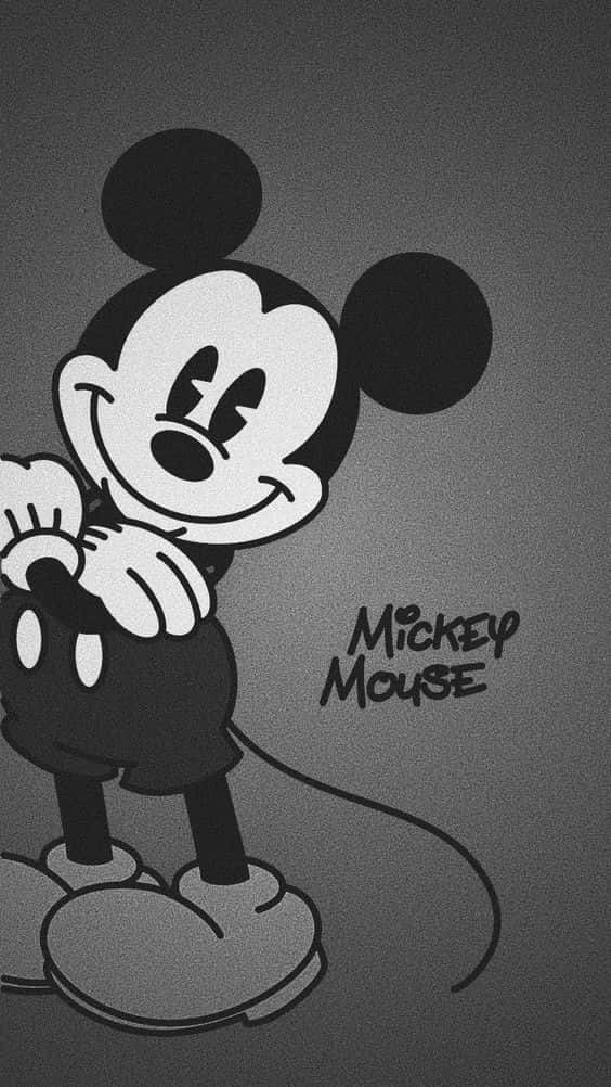 White Mickey Mouse Grain Wallpaper Background