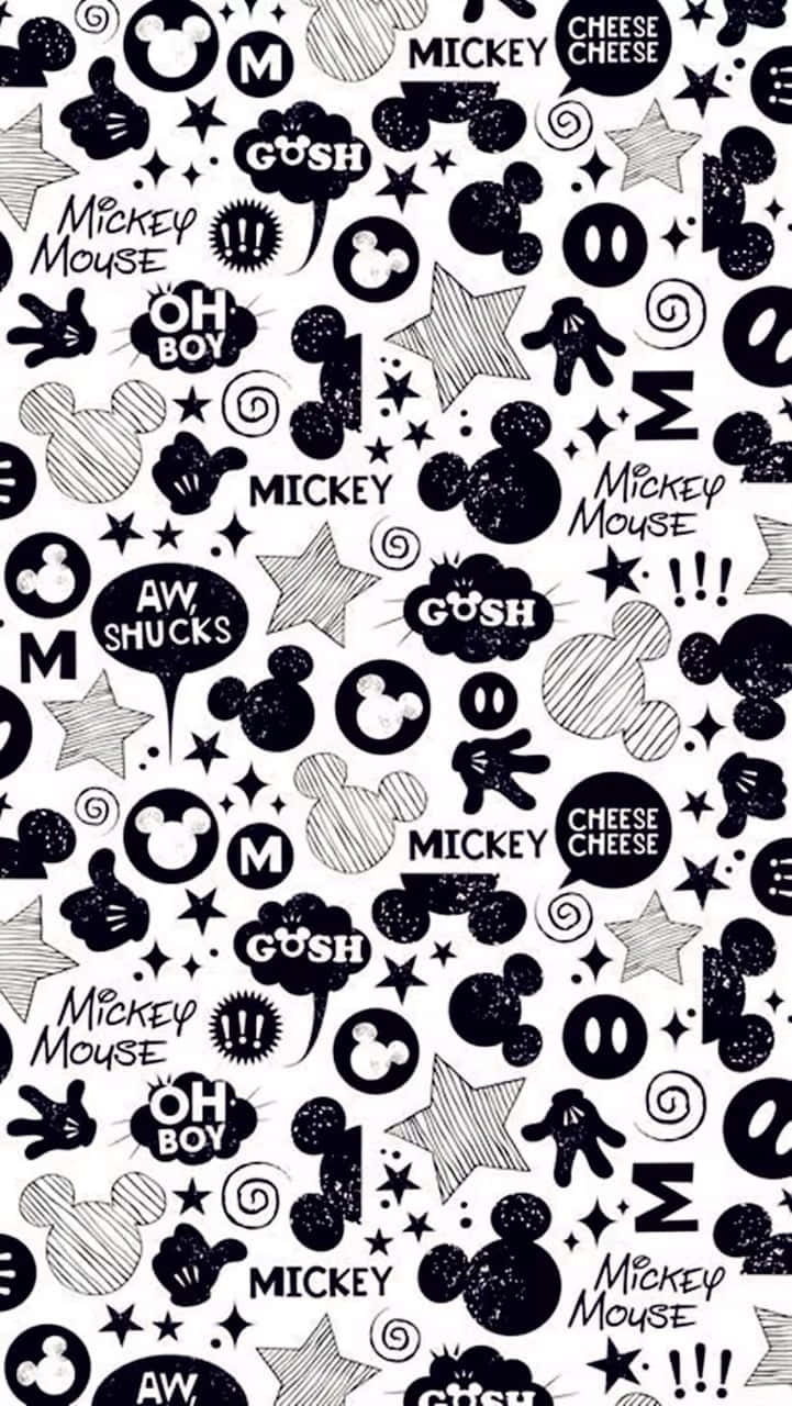 White Mickey Mouse Iphone Background