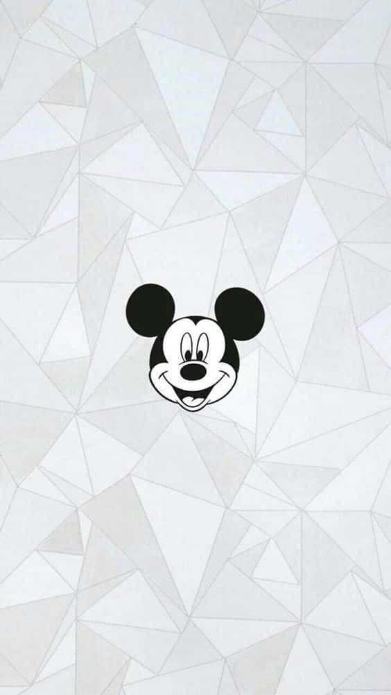 White Mickey Mouse Smiley Face Background