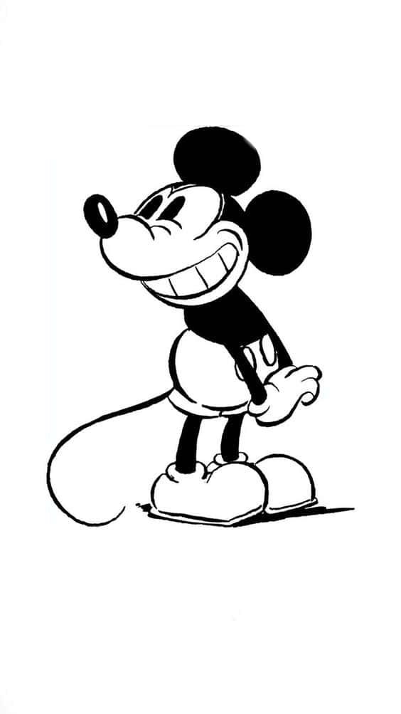 White Mickey Mouse, The Iconic Cartoon Character Background