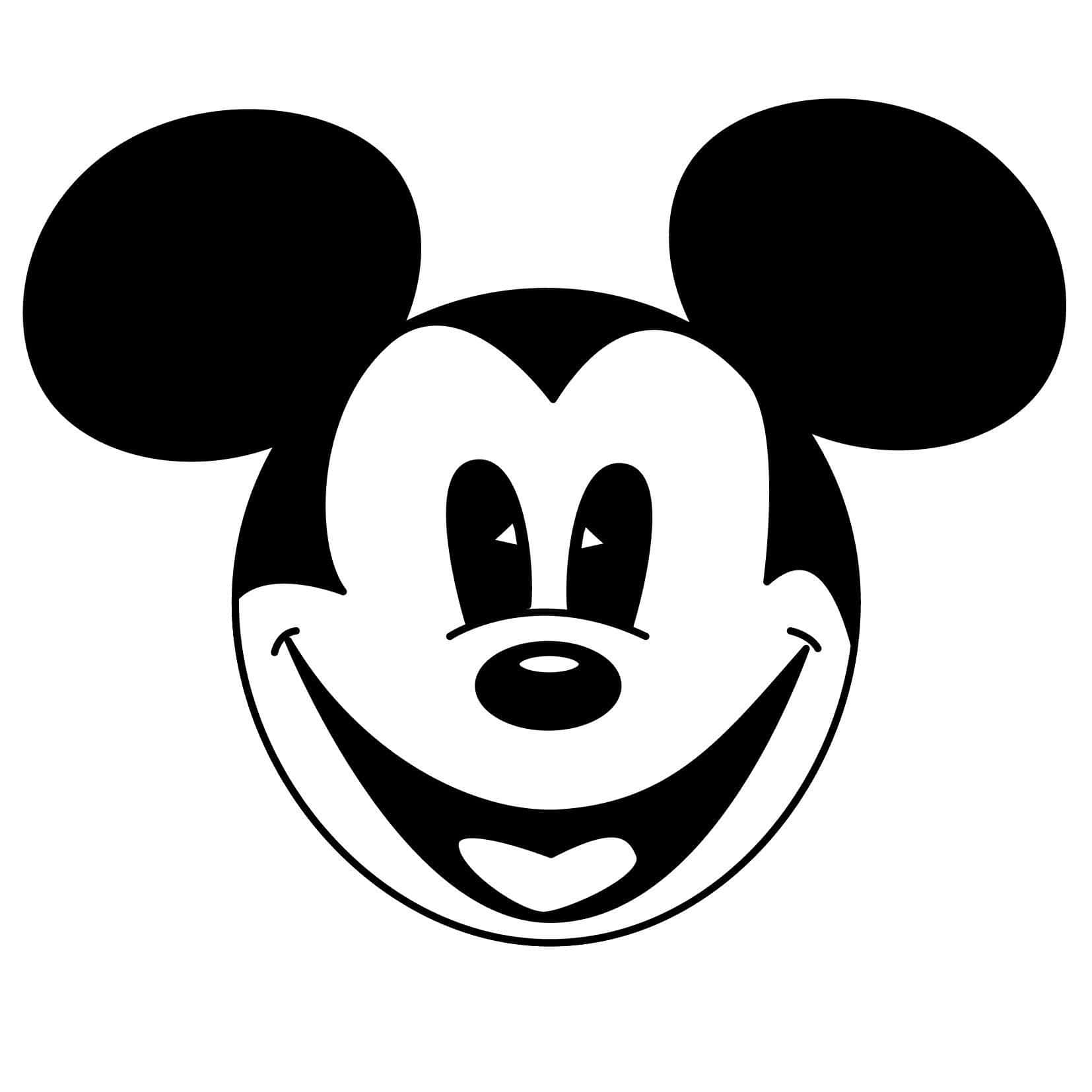 White Mickey Mouse Vintage Face Background