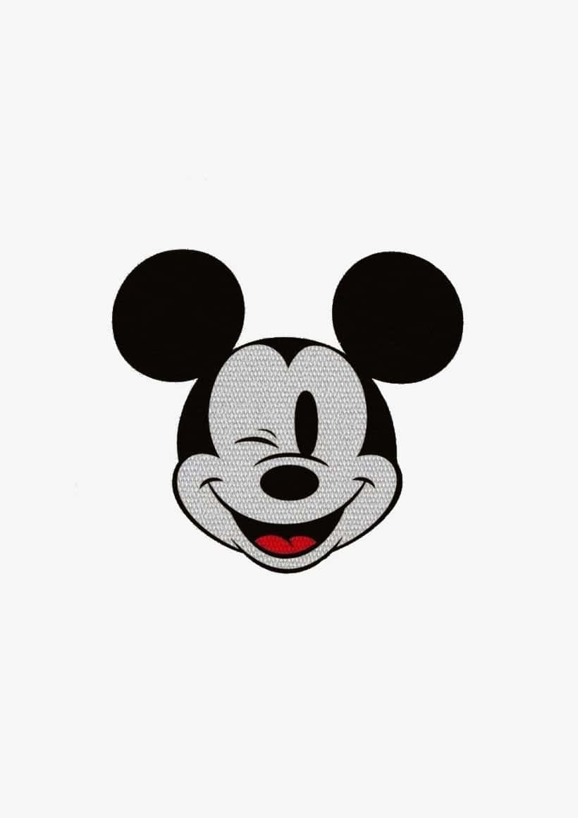 White Mickey Mouse Winking Background