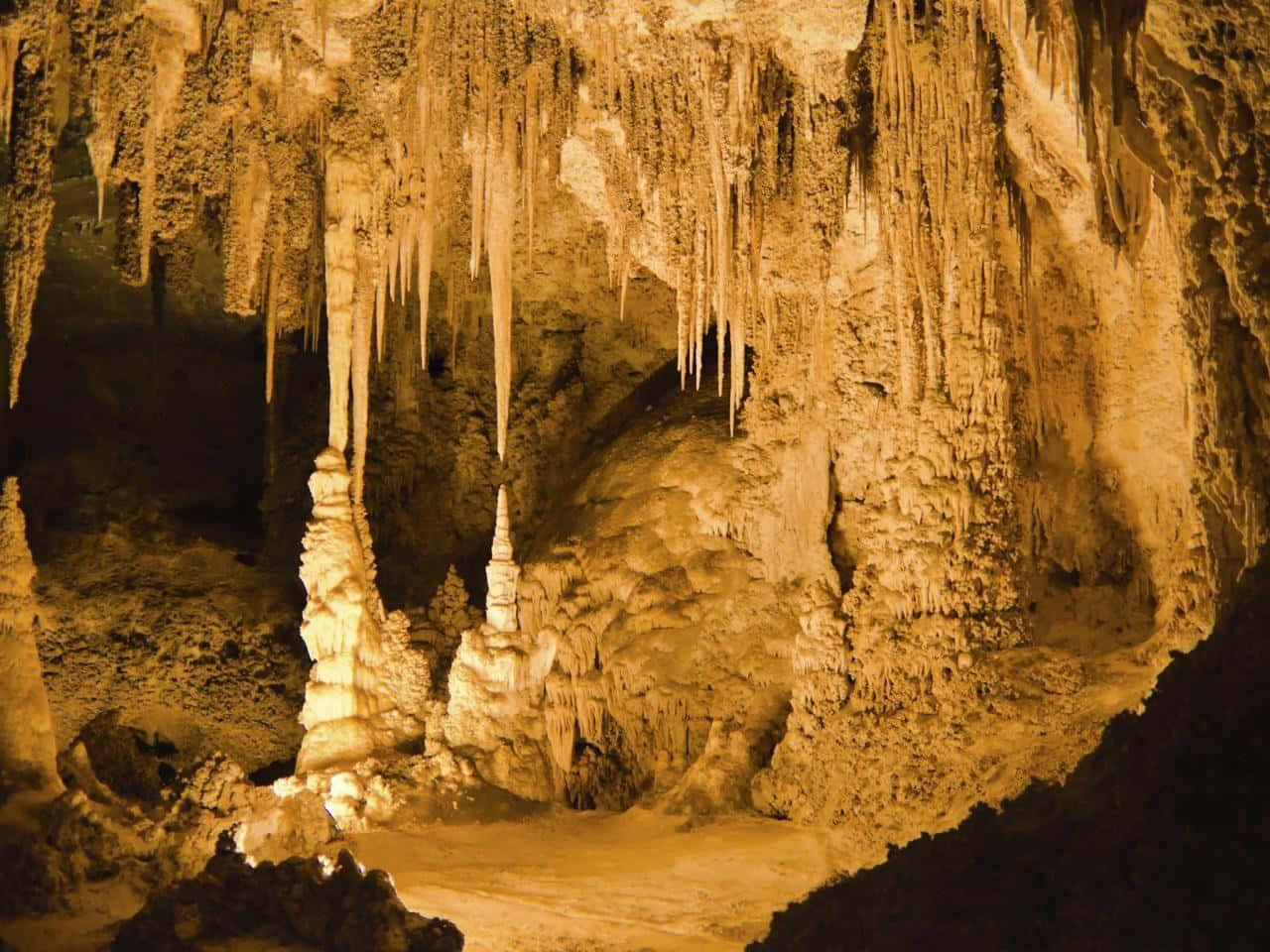 White Mineral Deposits Carlsbad Caverns National Park Background